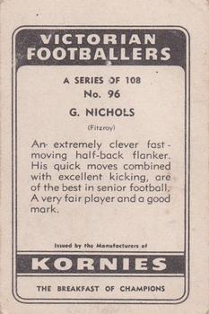1949 Kornies Victorian Footballers #96 Geoff Nicholls Back